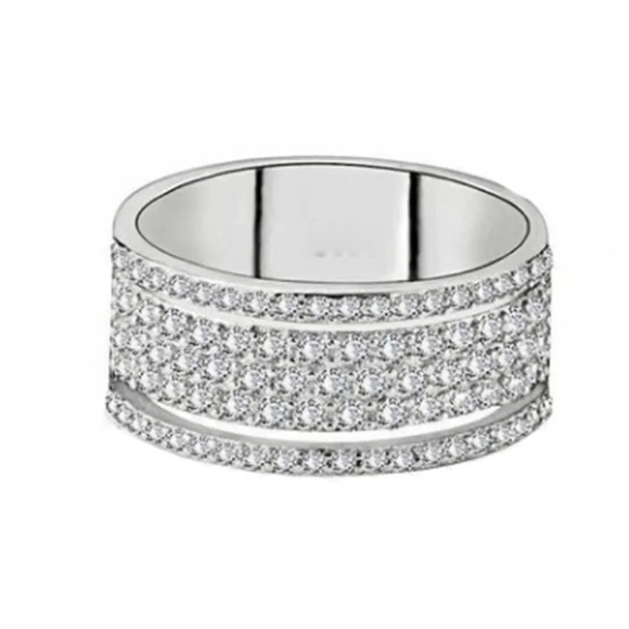 *NEW Sterling Silver Diamond Multi Eternity Ring - Picture 7 of 9